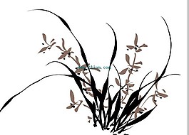 矢量国画花草