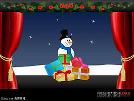 圣誕雪人PPT模板