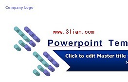 藍色簡約風格主題ppt模板