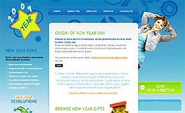 藍色新年節慶網頁模板