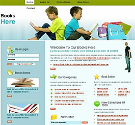 藍(lán)色兒童教育書店模板