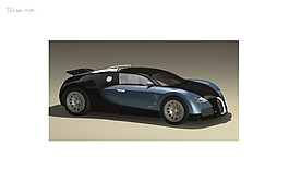藍(lán)色布加迪跑車3d模型