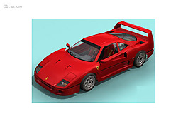 紅色跑車3d模型