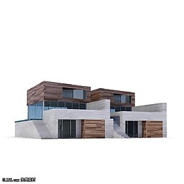 3D現(xiàn)代別墅建筑模型