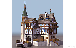 3D西式特色建筑模型