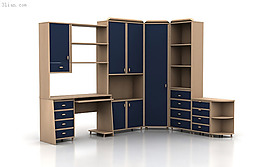 3d組合書柜模型
