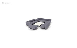 3d布藝沙發(fā)組合模型