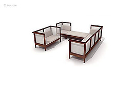 3d中式沙發(fā)模型