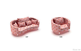 粉色精美沙發3D模型