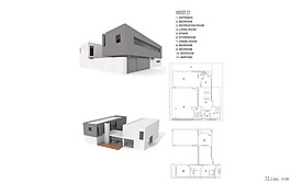 現(xiàn)代室外建筑3D模型