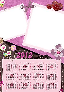 2012新年日歷年歷PSD素材