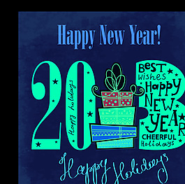 2013復(fù)古新年快樂矢量背景圖