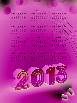 2013日歷設(shè)計(jì)模板設(shè)計(jì)素材