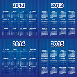 2012-15年日歷模板矢量