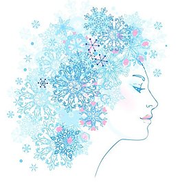 雪花女人側(cè)面像矢量圖
