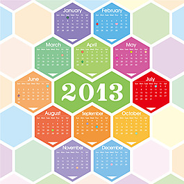 2013年矢量日歷