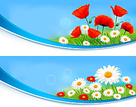 夏季精美花卉矢量素材下載