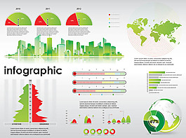 实用数据统计图表矢量素材
