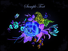 精美花卉插畫背景矢量素材