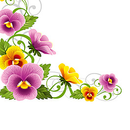 炫彩花卉矢量素材下載