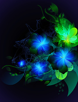 幻彩花卉背景矢量素材