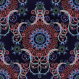 素雅花卉圖案矢量素材下載