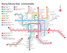 北京地鐵運營線路矢量圖