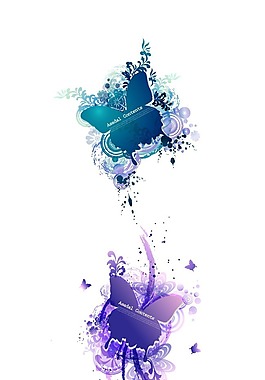 藝術(shù)花紋蝴蝶矢量圖