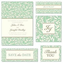 淡雅花紋卡片矢量圖