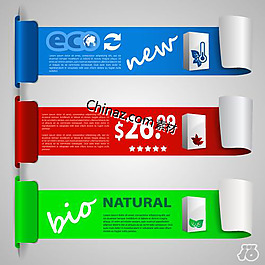 生态环保贴纸矢量图