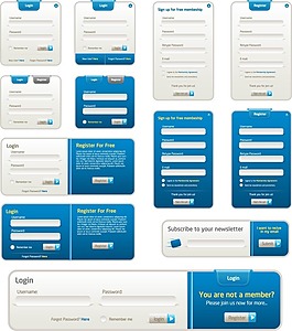 網(wǎng)頁(yè)注冊(cè)登錄框矢量圖