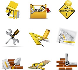 施工建设工具矢量图