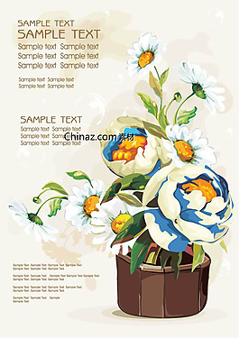 藝術插花繪畫矢量圖