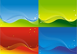 彩色流线背景矢量图