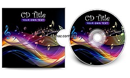 動感音符CD封面矢量圖