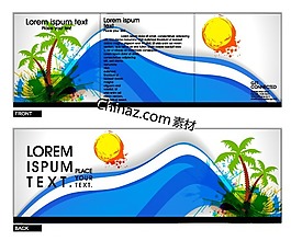 熱帶主題明信片設(shè)計(jì)矢量圖
