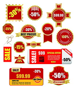 銷售打折標簽矢量圖下載