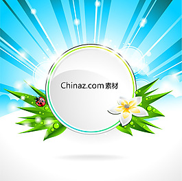 植物花卉文本框矢量图下载