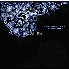 古典花纹装饰图案片矢量图