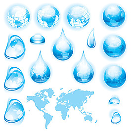 水滴生态元素矢量图下载