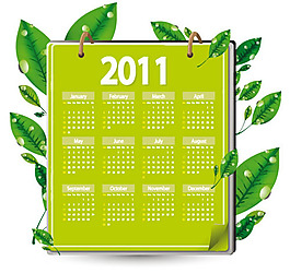 2011年日歷模板矢量圖下載