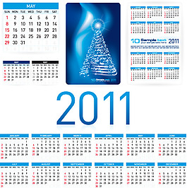 2011年精美日歷模板矢量圖下載