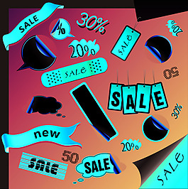 銷售打折標簽矢量圖下載