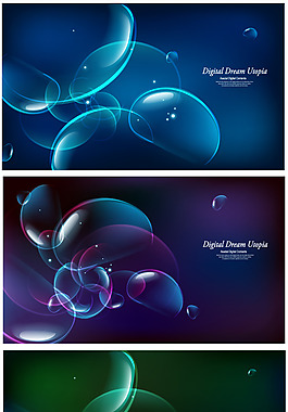 氣泡幻彩背景矢量圖下載