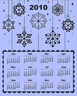 2010新年日歷矢量圖下載