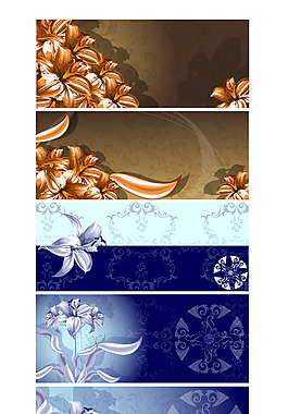 百合花背景矢量图下载