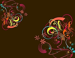 韓國(guó)時(shí)尚花紋矢量圖下載