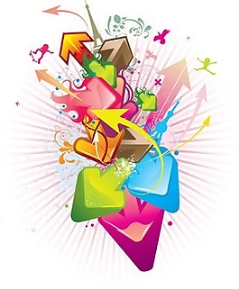 潮流箭頭花紋矢量圖下載