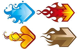 潮流火焰箭頭矢量圖下載