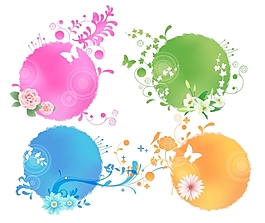 韓國(guó)時(shí)尚花紋矢量圖下載